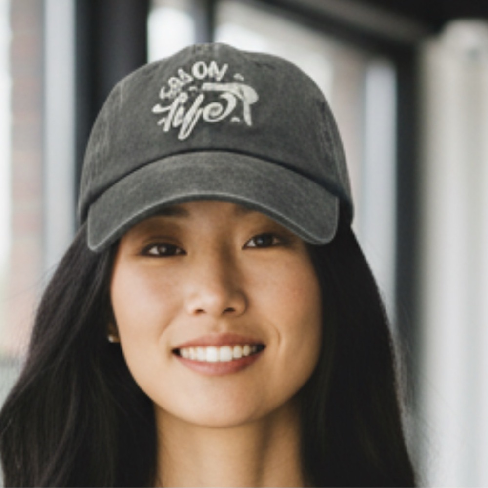 Dark Gray ‘Salon Life’ Embroidered Ball Cap, NWOT